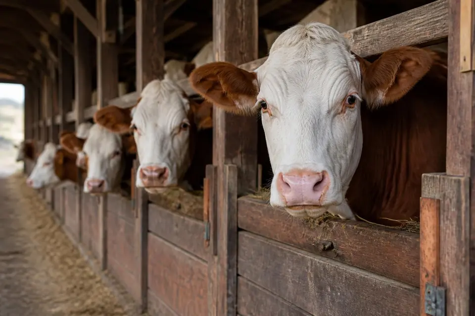 Cows on a farm